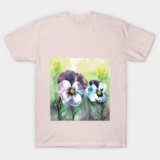 Watercolor pansies T-Shirt